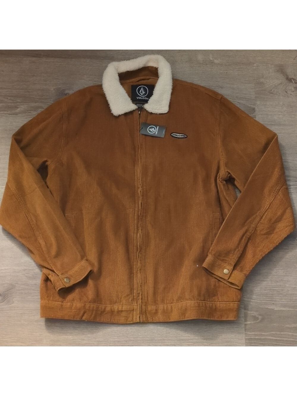 Volcolm halecrest corduroy tricker jacket with shearling collar size XL